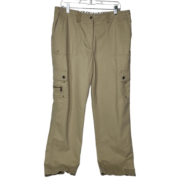 Lauren Ralph Lauren Pants - Lauren Ralph Lauren‎ Khaki Baggy Straight Cargo Pants Womens 14